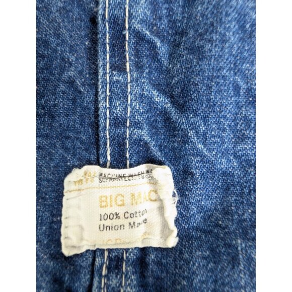 Big Mac Bib Overalls Denim Overalls square bak 44” X 27” no tag Union Made 60s? - Picture 7 of 16